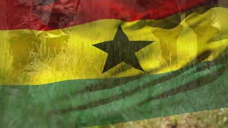 Animation-of-flag-of-ghana-over-diverse-male-soldiers