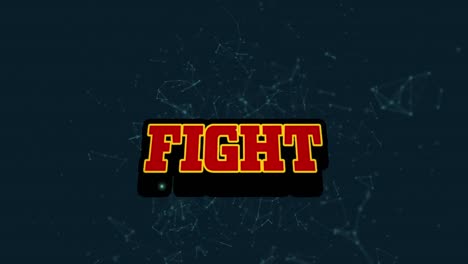 Animation-of-fight-text-in-red-letters-over-networks-of-connections