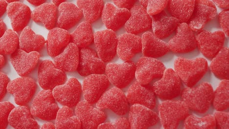 Heart-shape-sweets-on-pink-background-at-valentine's-day
