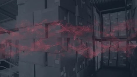 Animation-of-data-waving-over-warehouse