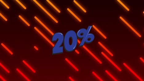Animation-of-20-percent-text-over-light-trails-on-black-background