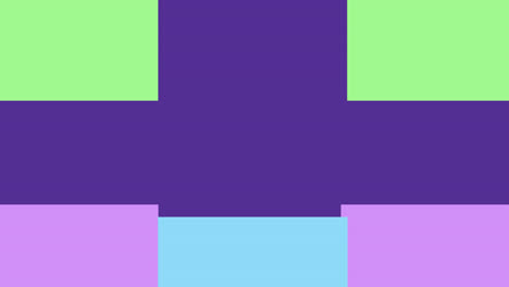 Animation-Mehrfarbiger-Rechtecke,-Die-Sich-Auf-Violettem-Hintergrund-Bewegen