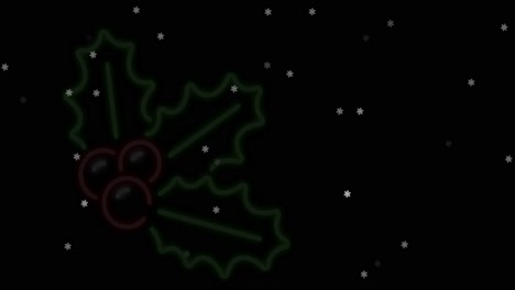 Animation-of-neon-christmas-holy-over-wall