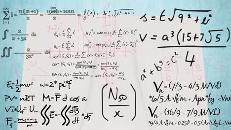 Animation-of-mathematical-equations-in-school-notebook