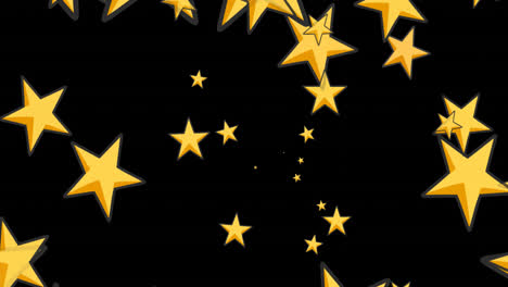 Animation-Gelber-Sterne-Auf-Schwarzem-Hintergrund