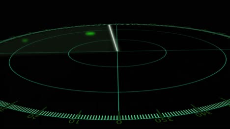 Animation-Des-Radars-Mit-Sich-Bewegenden-Punkten-Auf-Schwarzem-Hintergrund