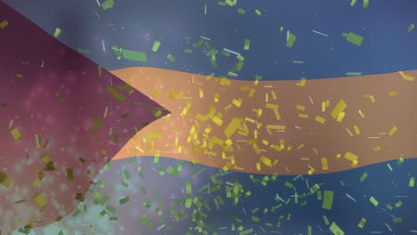 Animation-of-confetti-over-flag-of-bahamas