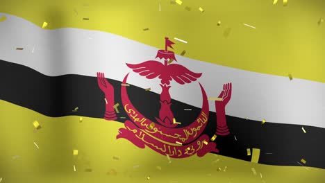 Animation-of-confetti-over-flag-of-brunei