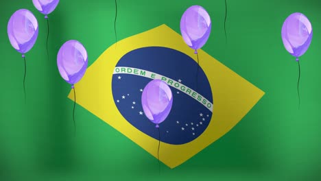 Animation-of-balloons-over-flag-of-brazil