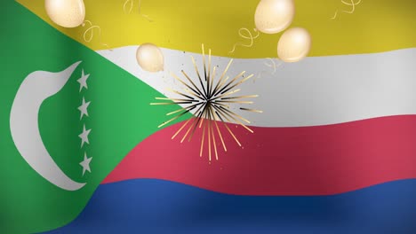 Animation-of-balloons-over-flag-of-comoros