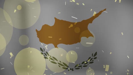 Animation-of-confetti-over-flag-of-cyprus