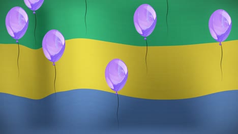 Animation-of-balloons-over-flag-of-gabon