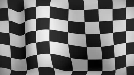 Animation-of-checkered-black-and-white-finish-line-flag-waving