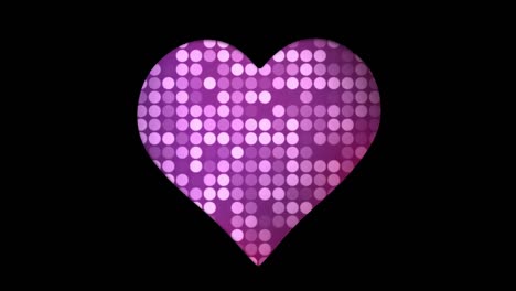 Animation-of-changing-pink-and-violet-background-over-heart-shapes-hole-in-black-surface