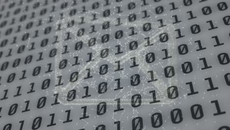 Animation-of-email-over-binary-code-on-grey-background