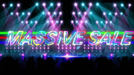 Animation-of-massive-sale-text-over-people-dancing-on-black-background