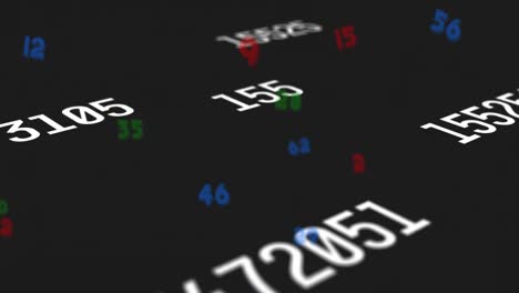 Animation-of-numbers-processing-over-black-background