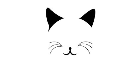 Animation-of-cat-icon-over-white-background