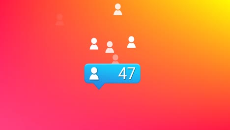 Animation-of-social-media-icons-falling-over-colourful-background