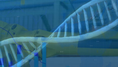 Animación-Del-Procesamiento-De-Datos-Sobre-La-Cadena-De-ADN-Azul