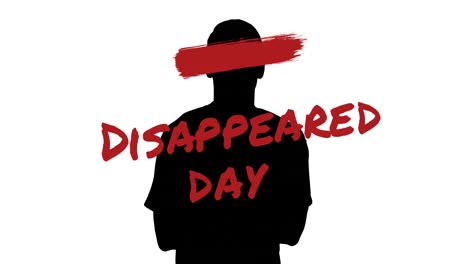 Animation-of-disappeared-day-text-and-man-silhouette-on-white-background