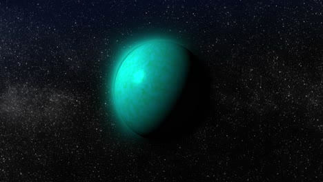 Animation-of-green-planet-in-black-space
