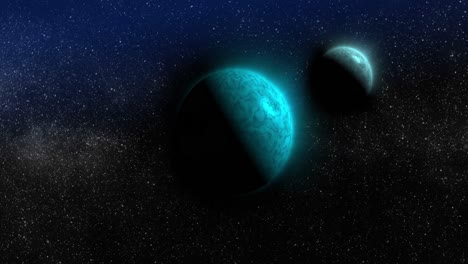 Animation-of-green-planets-in-navy-space