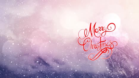Animation-of-merry-christmas-text-and-snow-falling-over-winter-landscape