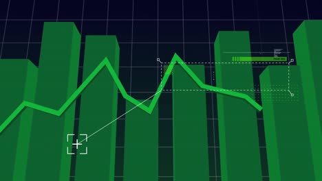 Digital-unique-video-of-green-line-and-bar-graphs-representing-business-growth