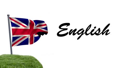 Animation-Von-Englischem-Text-über-Der-Flagge-Des-Vereinigten-Königreichs