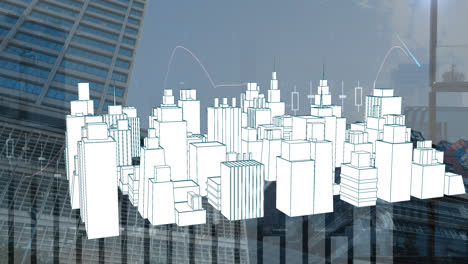 Animation-Einer-Digitalen-Stadt-über-Dem-Stadtbild
