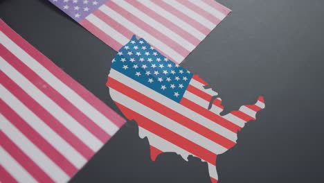 Animation-Eines-Landes,-Gefärbt-Mit-Der-Flagge-Der-USA-über-Den-Flaggen-Der-USA