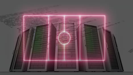 Animation-Des-Neonstadions-Und-Datenverarbeitung-über-Serverraum