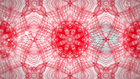 Animation-of-red-looping-mandala-pattern-against-white-background