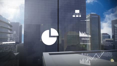 Animation-of-digital-icons-and-data-processing-against-tall-buildings