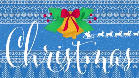 Animation-of-christmas-text-over-christmas-decorations-and-santa-claus-on-blue-background