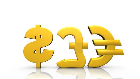 Computer-animation-showing-3dsymbols-of-money