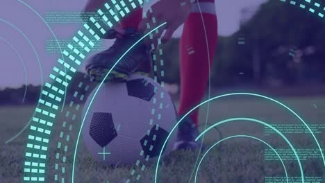 Animation-Der-Datenverarbeitung-Und-Des-Scope-Scans-über-Einem-Kaukasischen-Männlichen-Fußballspieler