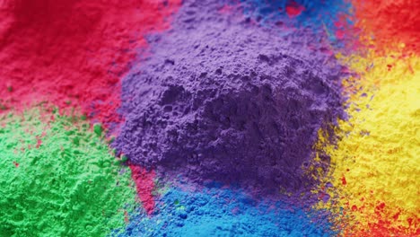 Video-of-close-up-of-multi-coloured-powders-with-copy-space
