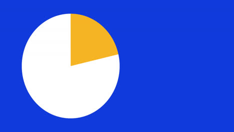 Animation-of-pie-chart-statistics-and-copy-space-over-blue-background