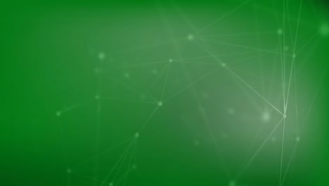 Animation-of-glowing-network-of-connections-against-green-gradient-background