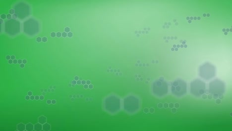 Animation-Chemischer-Strukturen,-Die-Vor-Einem-Lichtfleck-Auf-Grünem-Hintergrund-Schweben