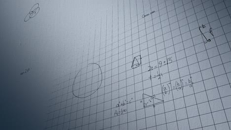 Animación-De-Ecuación-Matemática-Y-Dibujo-En-Patrón-De-Cuadrícula-Sobre-Fondo-Abstracto