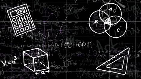 Animation-of-mathematical-and-scientific-data-processing-over-black-background