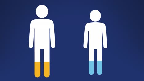 Animation-of-filled-human-icons-with-orange-and-blue-colours