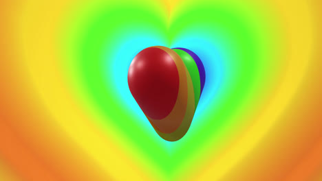 Animation-of-rainbow-heart-over-rainbow-background