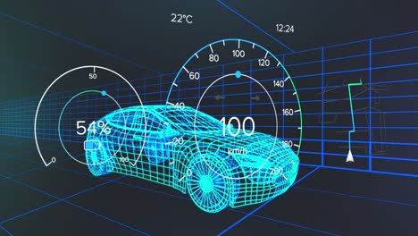 Animation-of-speedometer-data-processing-over-3d-car-drawing