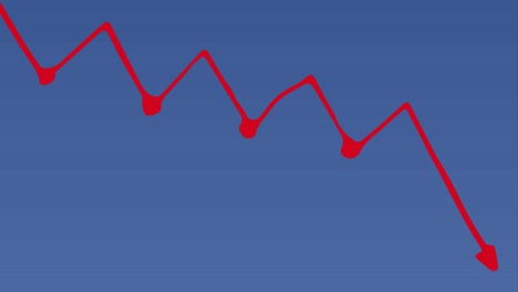 Animation-Der-Roten-Linie-Und-Der-Finanzdatenverarbeitung-Auf-Blauem-Hintergrund