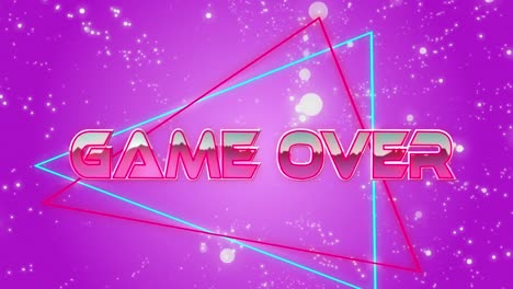 Animation-of-game-over-text-over-neon-shapes