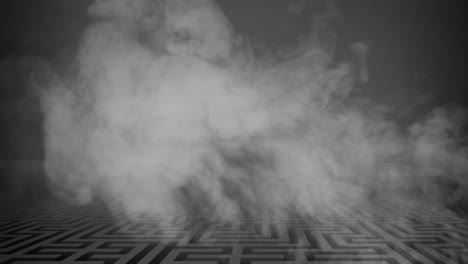 Animation-Weißer-Rauchwolken-über-Dem-Labyrinth